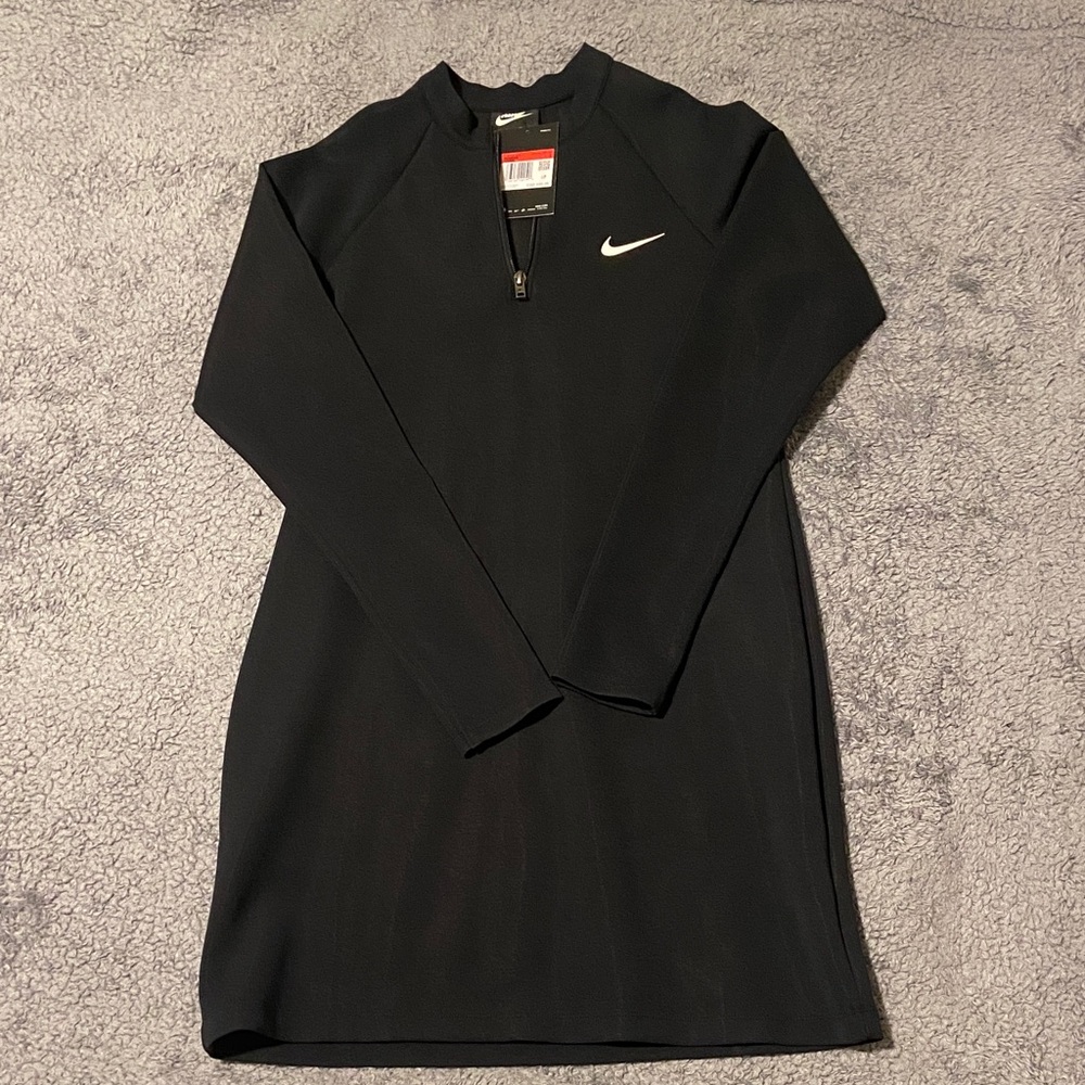 Nike Black Zip-Up Long Sleeve Dress